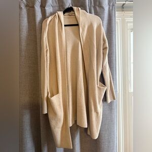 LOFT Cream Open-Front Cardigan